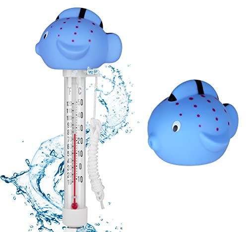 OFFCUP Termómetro Piscina de Agua, Termómetro para Piscina, Flotante Piscina Termómetro, para Interiores y Exteriores Piscinas, Spas, Jacuzzis, Acuarios, Estanques (Pez Globo)