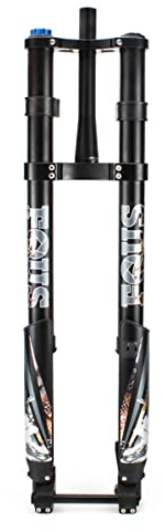 LHHL Mountain Bike Forcella Ammortizzata 26/27.5/29 Pollici Forcella Doppia Spalla Corsa 160mm Forcella Anteriore Bike Downhill MTB Regolazione Dell'estensione
