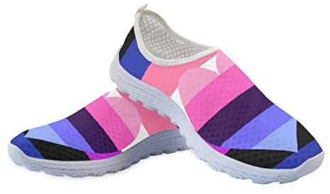 Jeiento LGBT Schuhe Mode Sneaker Laufen Bequeme Sport Walking Tennis Schuhe Geschenke für Mädchen Frauen, Lgbt Pride Flagge Herz, 41 EU