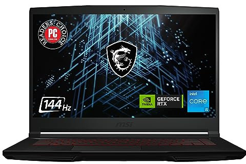MSI GF63 Slim Gaming Notebook - 11th Generation Intel Core i5, GeForce RTX 2050, 15.6 Inch FHD, 144Hz, 8GB DDR4, 512GB NVMe SSD, Cooler Boost 5, Win 11: Black 11UCX-1424US