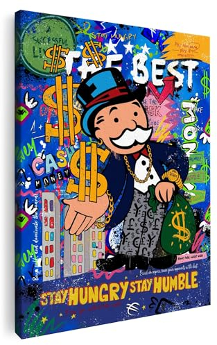Artmazing | Mr. Monopoly Pop Art Bild | S-Art Leinwand | Coole Wandbilder für Wohnzimmer | XXL Wandbild