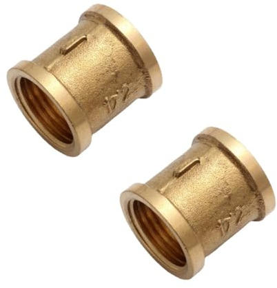 BZKSER 1/2 Muffe Messing - 2Pcs Muffe Messing, Messing Muffe, Messing Muffe 1 1/2 Zoll, 2 Messing Muffe, Guss Muffe, 1/2 Muffe, Muffe 1/2 Zoll, Messing Muffe 1/2 Zoll, Muffe 1/2 Zoll Innengewinde