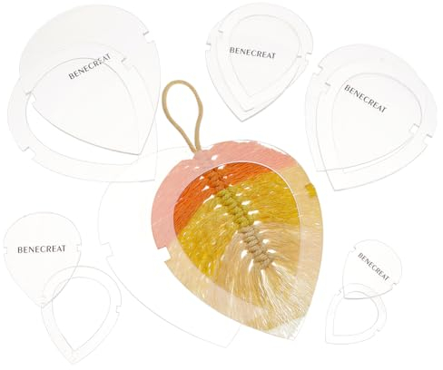 BENECREAT 12 Stück Makramee-Feder-/Blatt-Vorlage, Acryl-Makramee-Blattfransen-Trimmwerkzeug, Schnittschablonen-Anleitung Für DIY-Kunsthandwerk, Wandbehang-Kunstprojekt