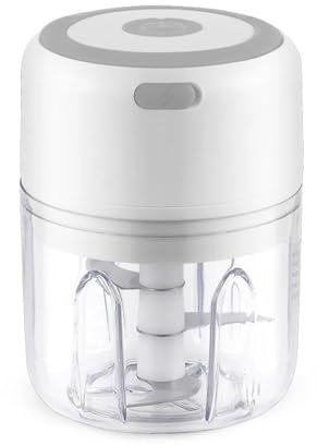 grattugia Mela Elettrico Chopper Alimentare 100/250ml Mini USB Senza Fili Elettrico Aglio Schiacciatore USB Aglio Schiacciatore Cucina Frutta Verdura Gadget Strumento (Color : A-White-250ML)