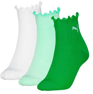 PUMA WOMEN RUFFLE QUARTER 3P GREEN/WHITE COMBO - 39-42