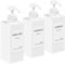 3 Pezzi Dispenser Sapone, Dispenser Sapone Bagno 500 ml con Etichetta per Bagno Doccia Cucina Shampoo e Bagnoschiuma - Bianco