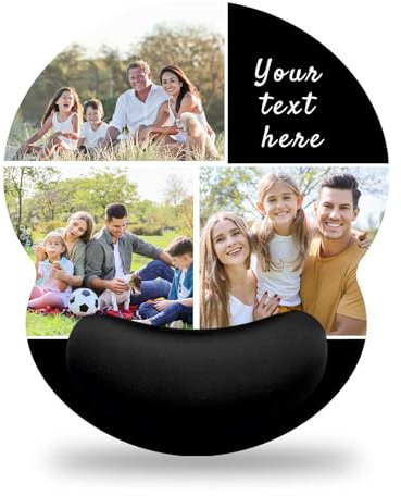 Naispanda Tapis de Souris Personnalisé avec Repose-Mousse en Mousse À Mémoire de Forme Tapis de Souris Personnalisé avec Support de Poignet Base