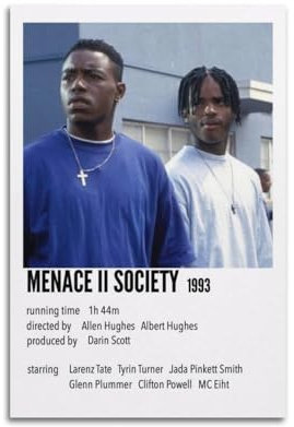 Zamou Leinwandposter Menace II Society, Wandkunst, dekoratives Wohnzimmer-Poster, Schlafzimmer-Poster, 30 x 45 cm, ungerahmter Stil