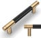 Amerdeco 10 Pack 3 Inch(96mm) Matte Black and Champagne Bronze Cabinet Pulls Knurled Cabinet Handles Cupboard Handles Kitchen Cabinet Hardware for Cupboard Drawer Pulls