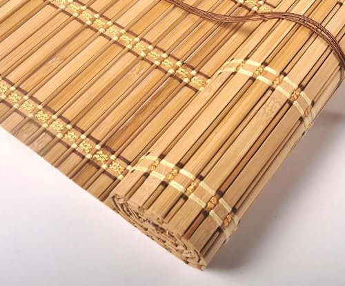 Bambusrollo Aussenbereich Shading Rate 65% Holz Jalousie, Sonnenschutz Fenster Außen, Sonnenrollo Aussen für Balkon, Hotel, Wohnzimmer, Wetterfest (Size : W 50 X H 90CM)