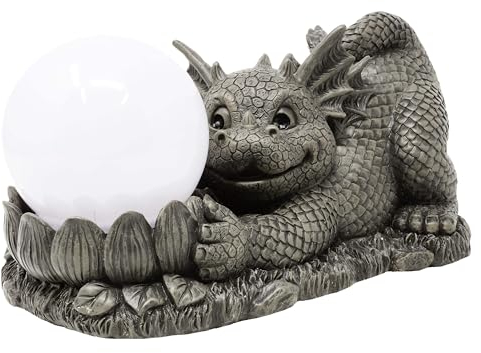 MystiCalls Gartendrache mit Blume als Solarlampe - Garten, Drache, Figur