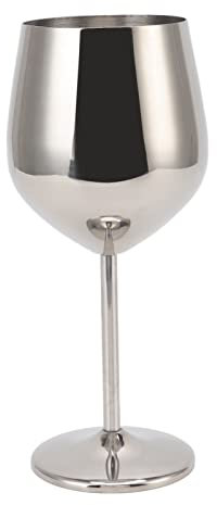 Tomotato Weinglas aus Edelstahl, Unzerbrechlicher Weinkelch aus Metall für Party Hochzeit, Eleganter Moderner Weinbecher mit Stielen für Picknicks im Freien (Silber 500ml)