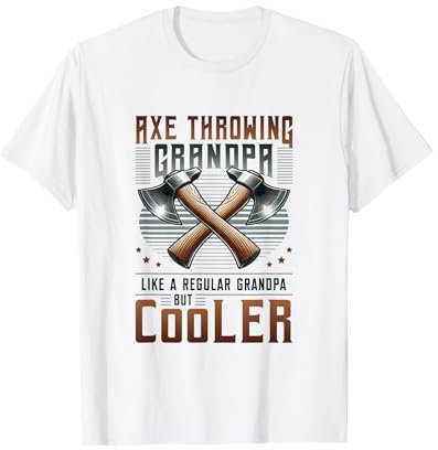 Axe Throwing Grandpa Axe Thrower Lumberjack Axe Throwing T-Shirt