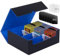 ECOSEAO Deck Box per Carte MTG, Box Porta Mazzo per 1800+ Carte, Magnetic Flip Deck Box per YuGiOh Carte, Grande Capacità Porta Deck In Pelle Pu, Scatola di Carte da Collezione per TCG(Nero-blu)