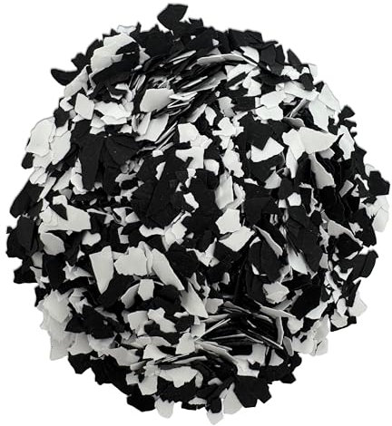 CAIRCON Farbchips für Bodenbeschichtung – Dekochips für Epoxid, PU & Acrylat Bodenfarbe – Mix Schwarz-Weiß 1Kg