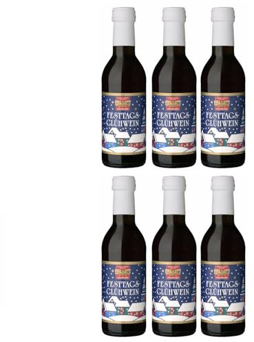 Württemberger Wein Heilbronner Festtagsglühwein kleine Flasche Inkl FeinWert E-Book (6 x 0,25l, Rot)