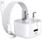 KP TECHNOLOGY 20W Dual Port Fast Charger for HMD 2660 Flip/HMD Barça 3210/110 / 105 / Barbie/Nokia 3210/235 / 225/215 (Cable + Plug) USB A (QC) + USB C (PD) Plug (WHITE)