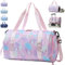 AUNGKWANG Einhorn Yogatasche, Sporttasche Mädchen, Wasserdicht Turnbeutel, Reisetasche Kinder, Gym Bag, Schwimmtasche, Sportrucksack, Trainingstasche mit Schuhfach & Nassfach (Rosa)
