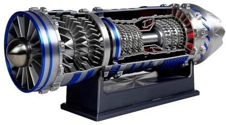 J-35 Fighter Jet Turbojet Engine, Air Force Fighter Jet Turbofan Engine Model with Light, Simulation Aero Engine Mechanical Science Education Toy Gift Decor for Adult, 26.8CM (J35 Engine)