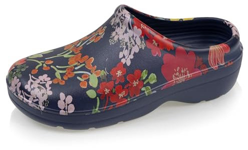 Isotoner Zuecos Mujer para Jardinería, Cómodos, resistentes y ligeros, Flor marina, 38 EU