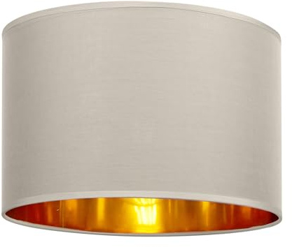 GIGGI Fabric Lamp Shades with Golden Inner Light Shade Ceiling – Modern Lampshades for Ceiling Lights, Lamp Shades for Table Lamps, Floor Lamps, Living Room, Bedroom, Home Décor (Beige, 10)