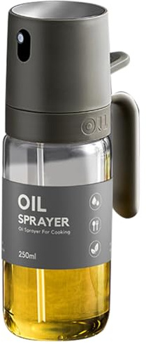 Aboiled 250ML Edible Oil Versatile Refillable Sprays Bottles Rust-Proof Olive Oil Mister for Air Fryer Grilling Baking B