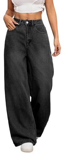 OYICAI Pantalon Denim Baggy Jeans Femme Large Jambe Y2K Hip Hop Streetwear