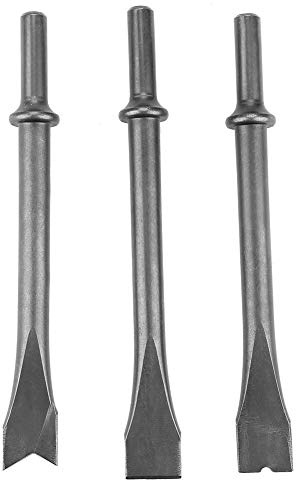 Ejoyous Air Hammer Chisel Set, 3pcs Extra Long Round Shank Pneumatic Hammer Bit Molybdenum Steel, for Masonry Concrete Demolition Welding Spot Removal