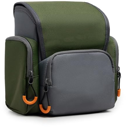 Waterproof Binocular Harness Chest Pack, Adjustable Hunting Bino Case for Men & Women, Multi-Pocket Rangefinder Pouch for Hiking, Bird Watching & Outdoor Adventures (Green)