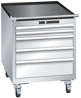 kaiserkraft | ESD-Schubladenschrank mobil | BxTxH 564 x 725 x 723 mm | 5 Schubladen | 2 x 50/2 x 100/1 x 150 mm | lichtgrau