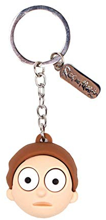 Rick & Morty Schlüsselring Keychain Morty Face 3D Nue offiziell Rubber One Size