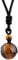 mookaitedecor Natural Brown Tiger's Eye Healing Crystal Bead Pendant Necklace for Men Women, Round Stone Necklace Reiki Chakra Crystal Jewellery Gift Semi Precious Stone Necklace with Black Cord