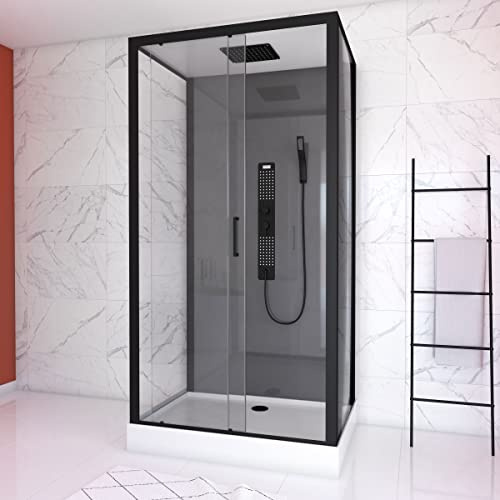 CABINE DE DOUCHE RECTANGLE 80x110x217 - GREY TITANIUM