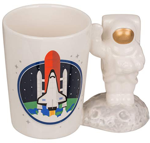 Bada Bing Kaffeetassen Astronaut Rakete Ca. H. 11,5 x 14 cm FM 250 ml Keramik Becher mit Astronautengriff Und Mondrakete Geschenk Für Alle Überflieger Raketen Und Durchstarter 34