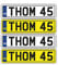 Pack of 4 Kids Personalised Number Plates Stickers 140mm by 35mm Children's Toy Ride ON CAR SELF Adhesive Vinyl Sticker