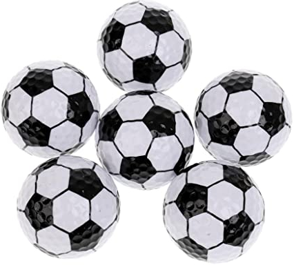 Perfeclan 6 Sport Bälle Muster Neuheit Golfbälle Set, Fußball