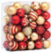 4cm 50pcs Christmas Ball Ornaments Set Decorative Tree Pendants for Holiday Wedding Party Xmas Decoration Gold and Red