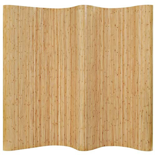 Tidyard Cloison de Séparation Amovible Paravent Interieur Bambou pour Chambre ou Salon 250 x 195 cm Naturel