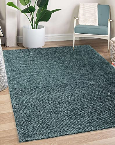 the carpet Wanda - Tappeto moderno vintage con elementi classici, super piatto, look usato, 120 x 170 cm, colore: grigio e blu