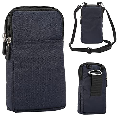 Handy Gürteltasche Herren Klein Holster, Herrenhandtasche zum Umhängen Klein, 6.0 Universal Handytasche Umhängetasche Klein Hüfttasche Handy Schultertasche Outdoor Bauchtasche Geldbörse, Navy Blau