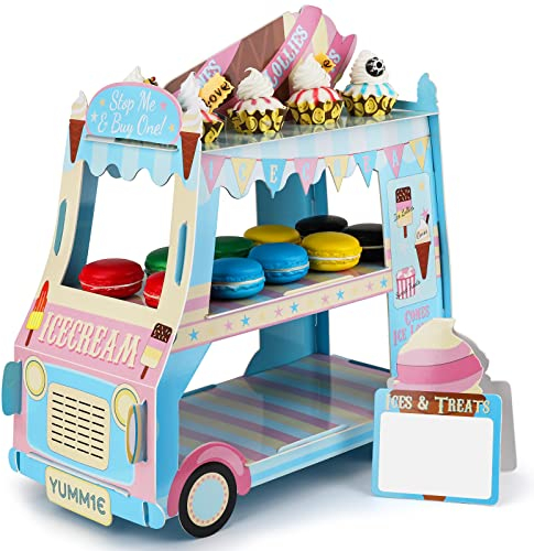Soportes Cartón para Cupcakes, 3 Niveles Expositor Donuts Mesa Dulce, Bandejas Decorativas Magdalenas Candy Bar, Soporte de Pastel y Helado de Papel para Fiesta/Cumpleaños/Boda/Piruletas y Pop Cakes
