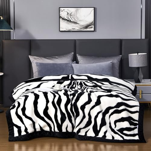 Koreanische Nerzdecke, 140 x 190 cm, seidig weich und warm, 2-lagig, wendbar, Raschel-Bettdecke für Einzelbett, 150 x 200 cm - 2,5 kg