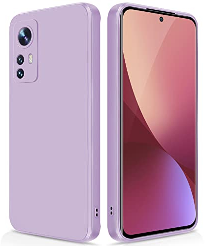 GiiYoon Hülle Kompatibel mit Xiaomi 12 /Xiaomi 12X /Xiaomi 12S, Hochwertiges Liquid Silicone Case, Rundumschutz Handyhülle, Kratzfestes Weiches Mikrofaserfutter- Lila
