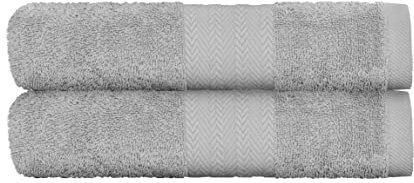 Victorio & Lucchino Juego de Toallas 100% Algodón - 2 Toallas Baño Ducha 70x140cm - Color Gris Claro