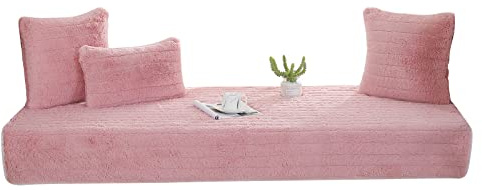 VanderHOME Padded and Thickened Soft and Fluffy Windowsill Seat Cushion Indoor Decoration Non-slip Bench/Tatami/Bedroom Living Room Windowsill Cushion 70 * 180cm-Pink-seat cover(1 PC)