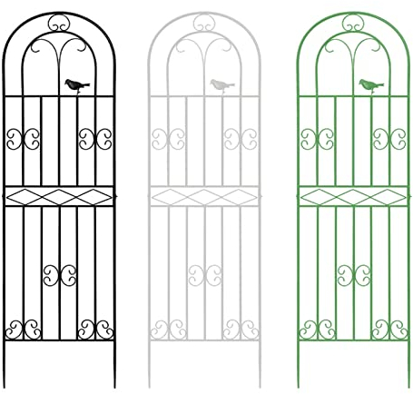 Rankgitter Metall Für Den Innen- Und Außenbereich, 180cm/200cm Rosenspalier, Kletterhilfe Für Kletterpflanzen, Reben, Rosen, Tomaten, Gurken - Vogeldesign(Color:Black,Size:200cm)