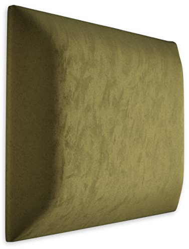 Muralo Samt Wandkissen Stoff Polsterpaneel Schlafzimmer Wohnzimmer Bett Wandpolster Bettkopfteil Lendekissen Modern Luxus Gepolstert Polster Paneel (Olivgrün, 40 cm x 40 cm)