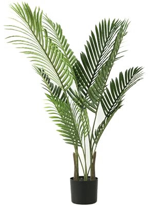 Valyria Home - Planta Artificial Palmera Areca - Tamaño 160 cm - Planta de Plástico Interior y Exterior - Árbol Artificial Realista y Tropical - Decoración del Hogar, Oficina, Salon y Dormitorio
