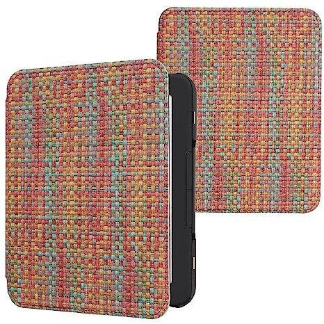 kwmobile Étui liseuse Compatible avec Barnes & Noble Nook Glowlight 4 / 4e - Étui à Rabat magnétique Protection en PVC - Jaune-Rouge-Vert