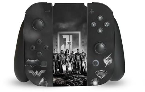 Head Case Designs Licenza Ufficiale Zack Snyder's Justice League Logo Gruppo Snyder Cut Arte Personaggio Vinile Sticker Gaming Pelle Adesivo Compatibile con Nintendo Switch Joy-con Controller